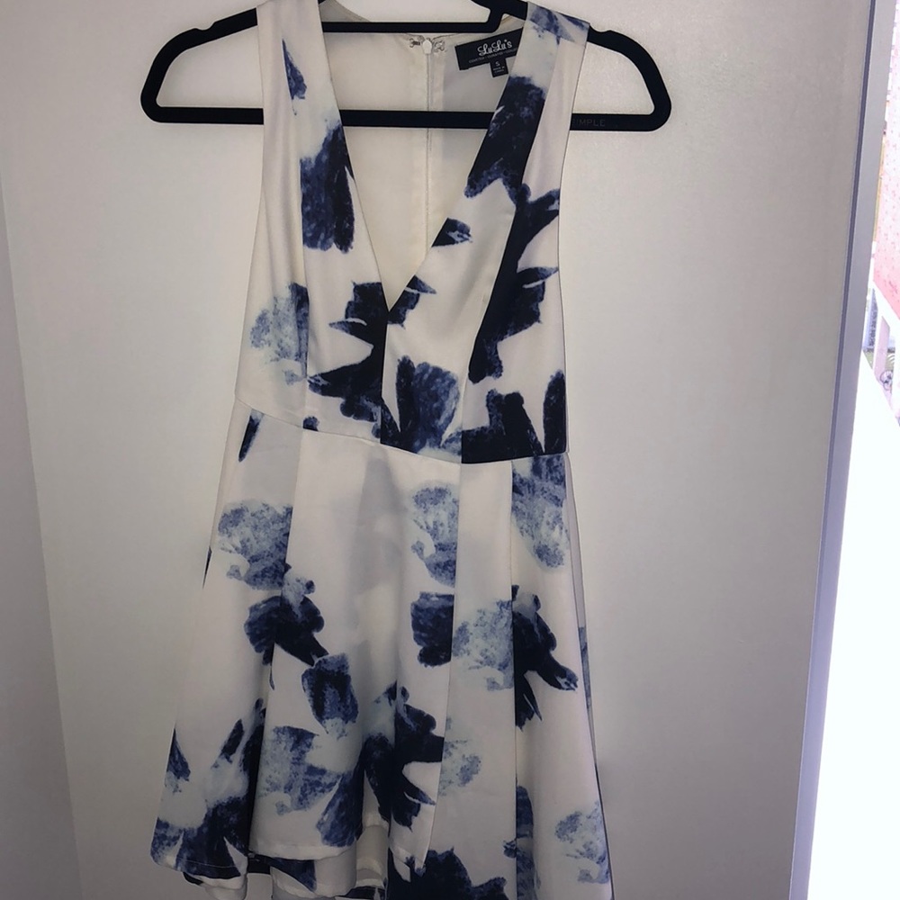 Blue floral dress from Lulu’s